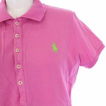 ラルフローレン RALPH LAUREN ポロシャツ 半袖 ロゴ刺繍 L ピンク /KH レディース_画像6