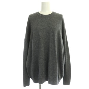 サクラ SAKULA SUPER FINE MERINO RIB TOP ニット セーター 長袖 クルーネック ウール 38 グレー /NR ■OS レディース