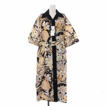 未使用品 ドリスヴァンノッテン DRIES VAN NOTEN オープンカラー シャツワンピース 半袖 ロング 総柄 38 M マルチカラー_画像1