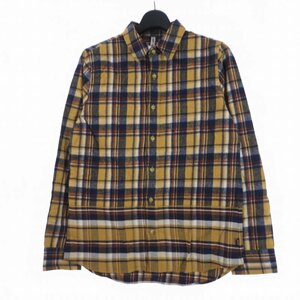  gram glamb check shirt flannel shirt long sleeve 2 yellow yellow men's 