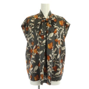  Tomorrowland collection 22AW glue flower print bow Thai blouse French sleeve pull over floral print total pattern 36
