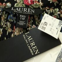 ローレンラルフローレン LAUREN RALPH LAUREN 22AW フラワープリーツ ブラウス 長袖 プルオーバー 花柄 XXS 黒 マルチカラー ブラック_画像3