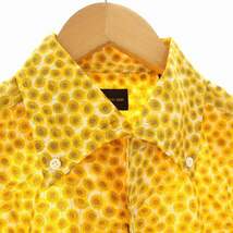 未使用品 セルッティ CERRUTI 1881 ボタンダウンシャツ 花柄 ひまわり柄 半袖 46 S 黄色 イエロー /YM メンズ_画像5