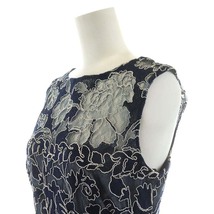 タダシショージ TADASHI SHOJI ワンピース ひざ丈 ノースリーブ メッシュ 2 M 紺 ネイビー ART1695M /AN27 レディース_画像7