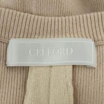 セルフォード CELFORD NEW Year Special Knit Dress バイカラーAラインニットワンピース 膝丈 長袖 36 ピンクベージュ_画像3