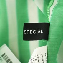 メゾンスペシャル MAISON SPECIAL ストライプオーバーシアーシャツ 長袖 薄手 F 緑 グリーン 白 ホワイト ■GY18 /MQ レディース_画像5