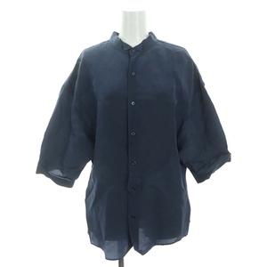  beautiful People beautiful people cupra Short sleeve shirt blouse 7 minute sleeve front opening XS navy blue navy 