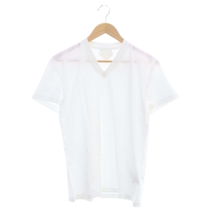 プラダ PRADA トライアングルロゴTシャツ カットソー 半袖 Vネック S 白 ホワイト /DO ■OS メンズ