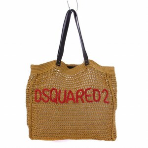 未使用品 ディースクエアード DSQUARED2 22SS CROISETTE SHOPPING BAG ラフィア かごバッグ トートバッグ ハンドバッグ ベージュ