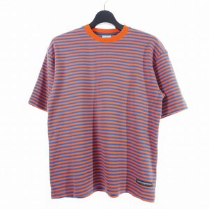 ネイバーフッド NEIGHBORHOOD Tシャツ ボーダー 半袖 クルーネック M オレンジ ブルー 青 メンズ