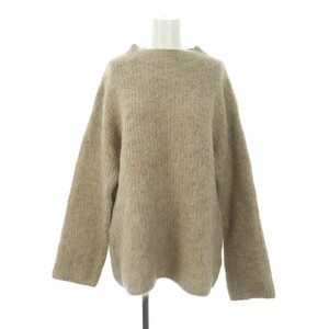 クラネ CLANE 22AW BOAT NECK ALPACA OVER KNIT TOPS ニット セーター 長袖 アルパカ混 ウール混 2 ブラウンベージュ /DO ■OS レディース