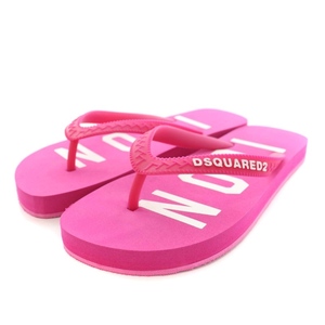 未使用品 DSQUARED2 BE ICON FLIP FLOPS ビーチサンダル トングサンダル ロゴプリント ラバー 35 21.5cm ピンク ■GY29 レディース