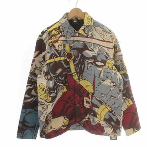 未使用品 KITH × MARVEL コラボ For X-Men Tapestry Coaches Jacket Black コーチジャケット 総柄 S マルチカラー KHM010312-001