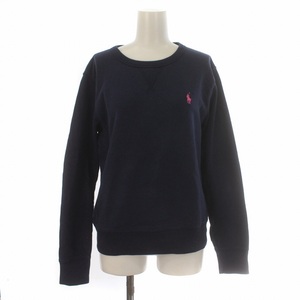 ポロ ラルフローレン POLO RALPH LAUREN スウェット トレーナー 長袖 クルーネック M 紺 ネイビー /IR ■GY03 レディース