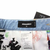 未使用品 ディースクエアード DSQUARED2 ツイード デニム 切替 タイトスカート ミニ 38 M マルチカラー /KH ■GY29 レディース_画像3