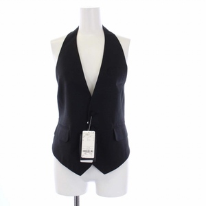 未使用品 ディースクエアード DSQUARED2 VEST WITH DENUDED BACK ベスト ジレ ホルターネック 36 XS 黒 ブラック レディース