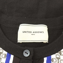 ユナイテッドアローズ UNITED ARROWS カーディガン スカーフプリント ウール 茶 ブラウン 青 ブルー 1528-183-4673_画像4