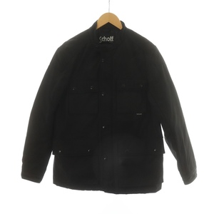 Shot Schott военная куртка Blouson Human Cotton Stand Color Total Linting L Black Black 3162052 ■ GY18 /MQ Men