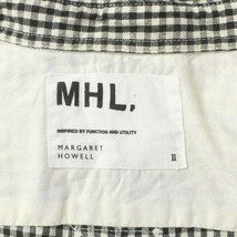 マーガレットハウエル MHL. カジュアルシャツ 半袖 ギンガムチェック 2 M 黒 ブラック 白 ホワイト /AT14 レディース_画像4