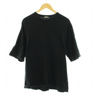 オーラリー AURALEE SEAMLESS CREW NECK HALF SLEEVE TEE Tシャツ 半袖 5 L 黒 ブラック /KQ メンズ