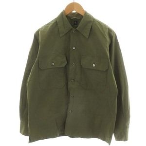 キャプテン サンシャイン KAPTAIN SUNSHINE UTILITY OPEN COLLAR SHIRT ワークシャツ 長袖 コットン 38 M カーキ