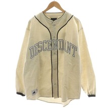 ディセンダント DESCENDANT 22AW BLEEK BASEBALL LS SHIRT シャツ 長袖 ロゴ 3 M オフホワイト 青 ブルー /AN11 メンズ_画像1