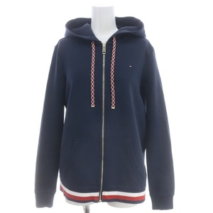 トミーヒルフィガー TOMMY HILFIGER フード付きジップアップパーカー M 紺 ネイビー /DF ■OS レディース