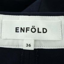 エンフォルド ENFOLD タック ワイドパンツ ロールアップ ジッパーフライ コットン混 36 紺 ネイビー /NR ■OS レディース_画像3