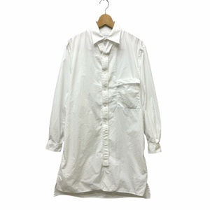 ヨウジヤマモトプールオム YOHJI YAMAMOTO POUR HOMME 21AW COTTON BROAD CHAIN STITCH BROAD DESIGN COLLAR BLOUSE ロングシャツ 2 白 ホ