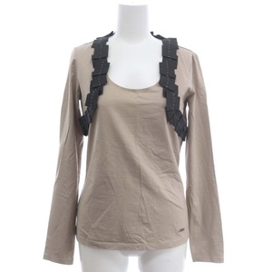  paul (pole) kaPAULE KA frill cut and sewn long T U neck long sleeve S beige /HS #OS lady's 