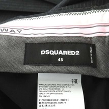 未使用品 ディースクエアード DSQUARED2 Slouch Trs パンツ スラックス ジッパーフライ ストライプ 48 M グレー_画像3