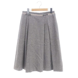  Scapa SCAPA wool silk bell tedo skirt flair long 38 gray /HK #OS lady's 