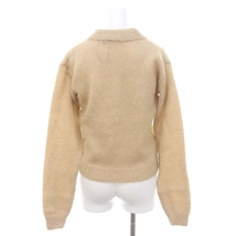 未使用品 オーラリー 23AW BRUSHED SUPER KID MOHAIR KNIT SHPRT POLO ニット セーター 長袖 ハーフボタン モヘヤ 1 ベージュ レディース_画像2