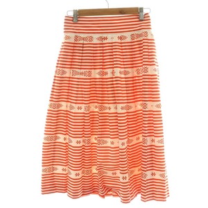 Miu Miumiu Slare Skirt Mimore Long Border Patter