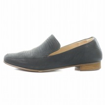 クラークス clarks CUSHION スリッポン シューズ レザー UK6.5 25.5cm チャコールグレー /SI31 メンズ_画像1