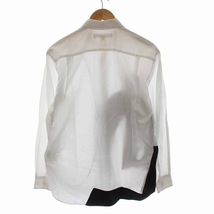 コムデギャルソンシャツ COMME des GARCONS SHIRT シャツ プリント コットン 長袖 S 白 ホワイト 黒 ブラック W21044 /YM メンズ_画像2