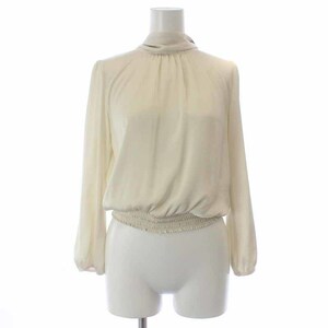  Anayi ANAYI 19AW blouse long sleeve back ribbon high‐necked 38 M ivory /AT25 lady's 