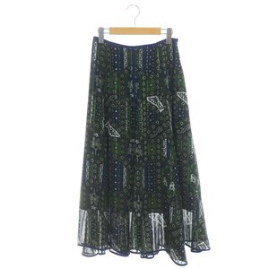 マメクロゴウチ 20SS Stained Glass Printed Skirt スカート ロング マキシ丈 フレア 総柄 2 緑 青 白 /MI ■OS レディース