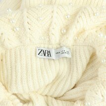 ザラ ZARA リブニット セーター 襟付き プルオーバー 長袖 パール装飾 リボン S 白 ホワイト 4331/003/712 /SI15 レディース_画像8