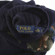 ポロ ラルフローレン POLO RALPH LAUREN ニット ワンピース ひざ丈 タートルネック エルボーパッチ 長袖 XS 紺 ネイビー /YM レディース_画像5