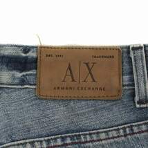 アルマーニエクスチェンジ A/X ARMANI EXCHANGE デニムパンツ ジーンズ クラッシュ ダメージ加工 ボタンフライ 30REG M インディゴ_画像9