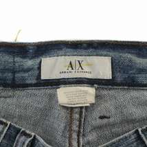 アルマーニエクスチェンジ A/X ARMANI EXCHANGE デニムパンツ ジーンズ クラッシュ ダメージ加工 ボタンフライ 30REG M インディゴ_画像4