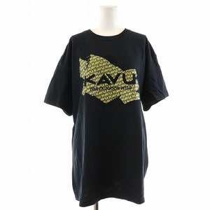 カブー KAVU Tシャツ カットソー 半袖 ロゴ プリント XL 黒 ブラック /AQ ■GY30 メンズ レディース