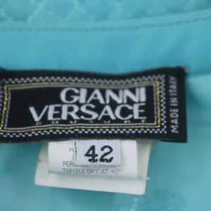 ジャンニヴェルサーチ ヴェルサーチェ GIANNI VERSACE キルティング スカート 膝丈 タイト 42 水色 ライトブルー /MI ■OS レディースの画像3