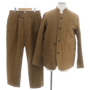 フィグベル 3点セット BASKET NORFOLK JACKET×BASKET HUNTING VEST×BASKET 2TUCK TROUSERS ジャケット ベスト パンツ 2 茶の画像1