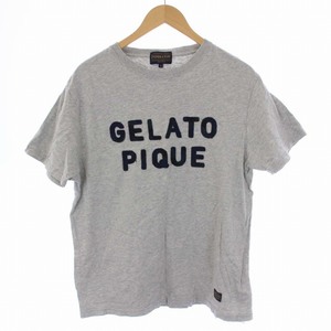 ジェラートピケオム GELATO PIQUE HOMME PENDLETON Tシャツ カットソー 半袖 クルーネック ロゴ M グレー PMCT185997 /BM メンズ