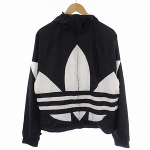 アディダスオリジナルス adidas originals Big Trefoil Windbreaker パーカー ジャケット ジップアップ XS 黒 ブラック FM3757 メンズ