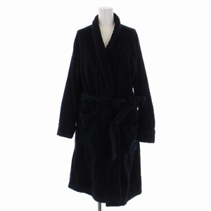 シングファブリックス THING FABRICS BATH ROBES LONG PILE バスローブ ガウン ロング ベルト付き 0 S 黒 レディース