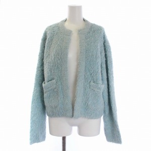  unused goods Ballsey BALLSEY Tomorrowland 22AW acrylic fiber alpaca fur Short cardigan long sleeve S light blue lady's 