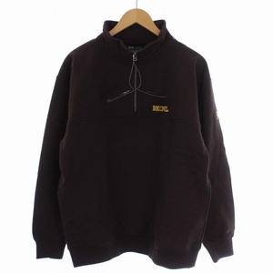 未使用品 バックチャンネル BACK CHANNEL HALF ZIP SWEAT スウェット トレーナー プルオーバー 長袖 ハーフジップ M 茶 メンズ